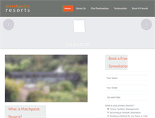 Tablet Screenshot of matchpointresorts.com